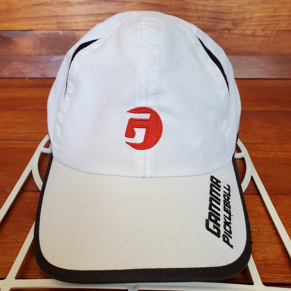 Gamma Pickleball Hat‎ Cap Strapback White Red Logo Never Stop Playing Sportswear